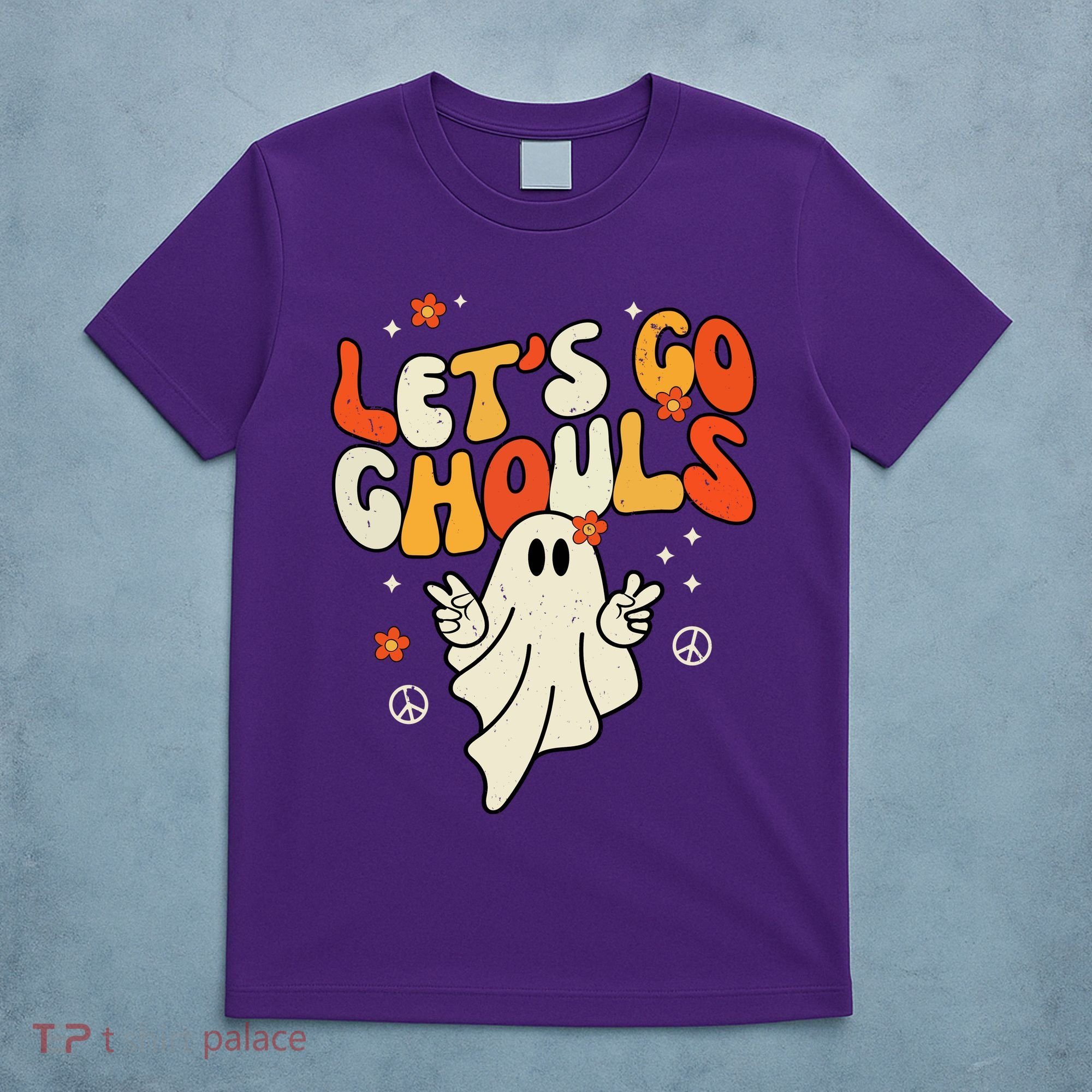 Lets Go Ghouls Ghost Retro Halloween Costume T-Shirt
