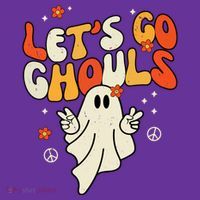 Lets Go Ghouls Ghost Retro Halloween Costume Mousepad thumb 1