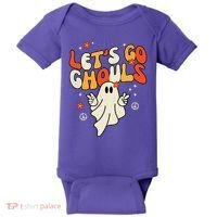 Lets Go Ghouls Ghost Retro Halloween Costume Baby Bodysuit thumb 0