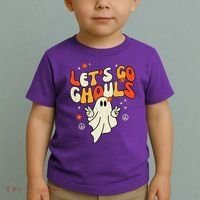 Lets Go Ghouls Ghost Retro Halloween Costume Toddler T-Shirt thumb 2