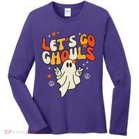 Lets Go Ghouls Ghost Retro Halloween Costume Women's Long Sleeve Shirt thumb 0
