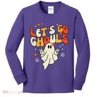 Lets Go Ghouls Ghost Retro Halloween Costume Kids Long Sleeve Shirt thumb 0