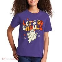 Lets Go Ghouls Ghost Retro Halloween Costume Kids T-Shirt thumb 2