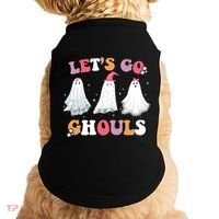 Lets Go Ghouls Cute Halloween Girl Squad Doggie Tank thumb 0