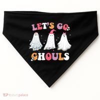 Lets Go Ghouls Cute Halloween Girl Squad USA-Made Doggie Bandana thumb 0