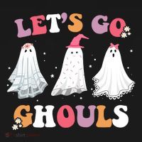 Lets Go Ghouls Cute Halloween Girl Squad Women's Tank Top thumb 5
