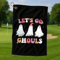 Lets Go Ghouls Cute Halloween Girl Squad Golf Towel thumb 1