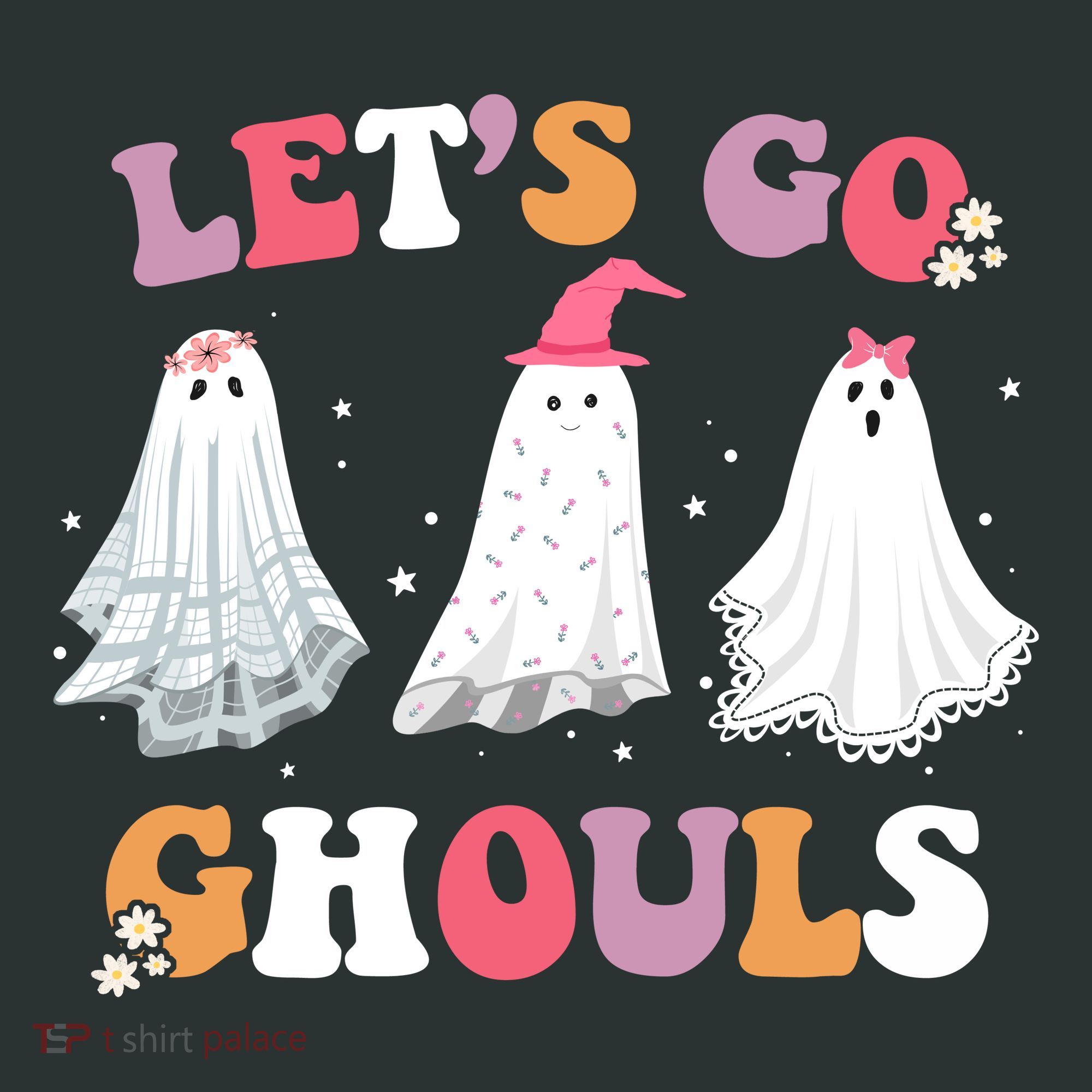 Lets Go Ghouls Cute Halloween Girl Squad Long Sleeve Shirt