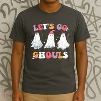 Lets Go Ghouls Cute Halloween Girl Squad T-Shirt thumb 3