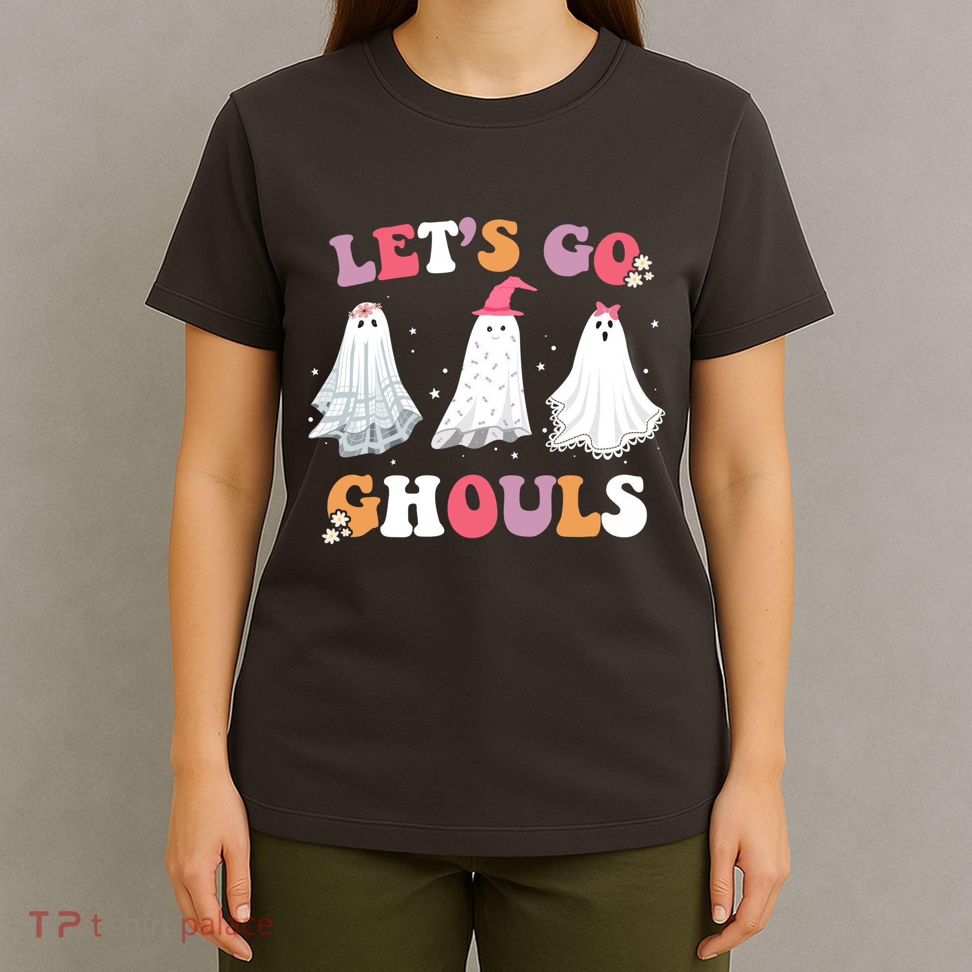 Lets Go Ghouls Cute Halloween Girl Squad T-Shirt