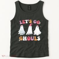 Lets Go Ghouls Cute Halloween Girl Squad Tank Top thumb 2