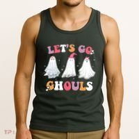 Lets Go Ghouls Cute Halloween Girl Squad Tank Top thumb 3