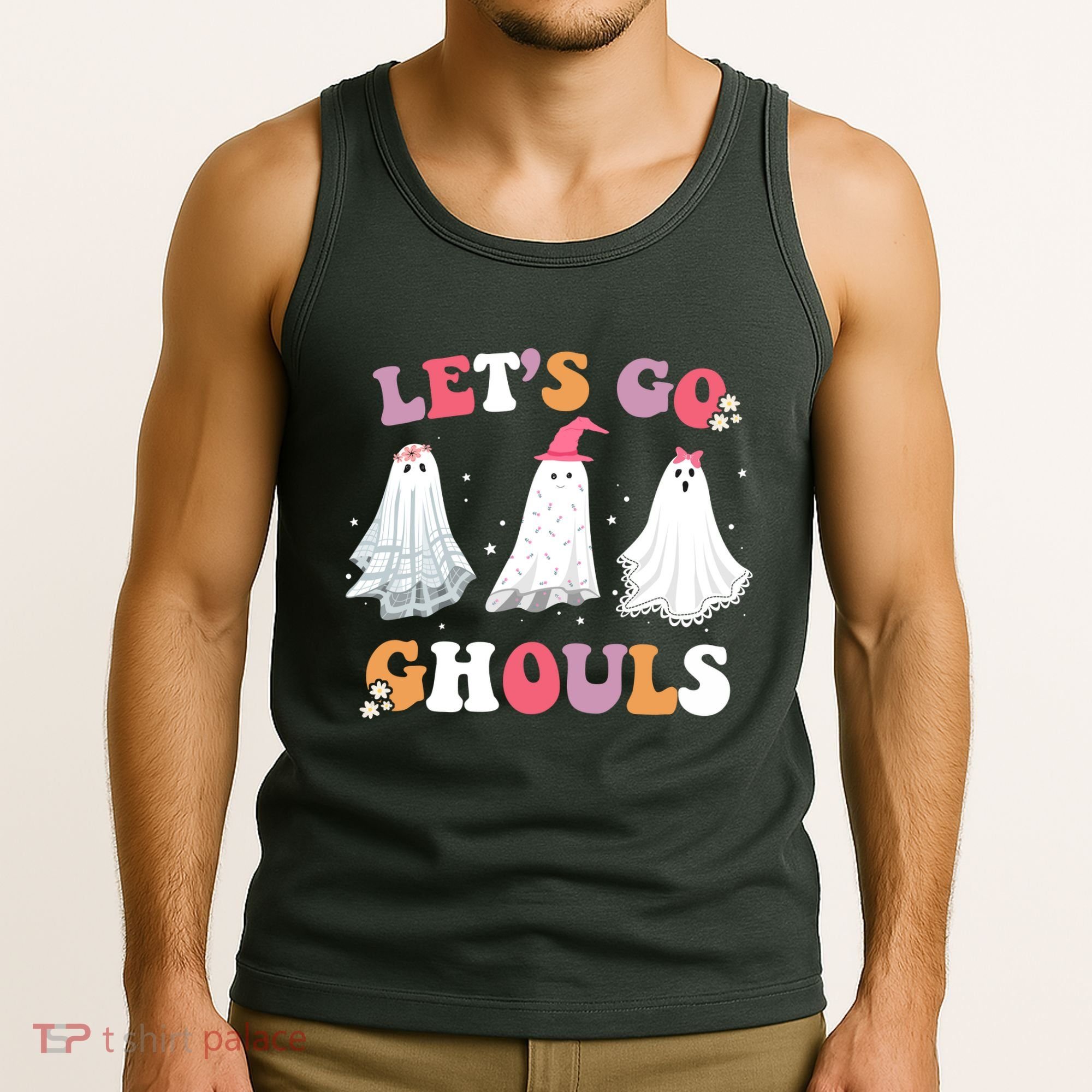 Lets Go Ghouls Cute Halloween Girl Squad Tank Top