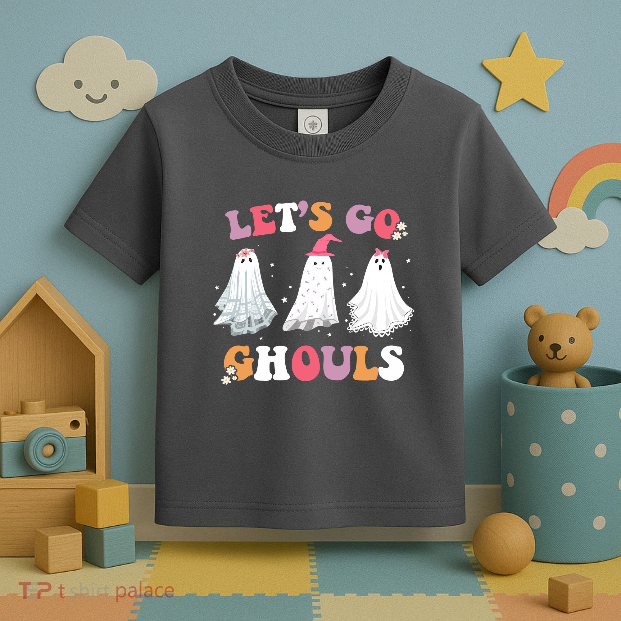Lets Go Ghouls Cute Halloween Girl Squad Toddler T-Shirt