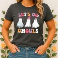 Lets Go Ghouls Cute Halloween Girl Squad Women's T-Shirt thumb 2