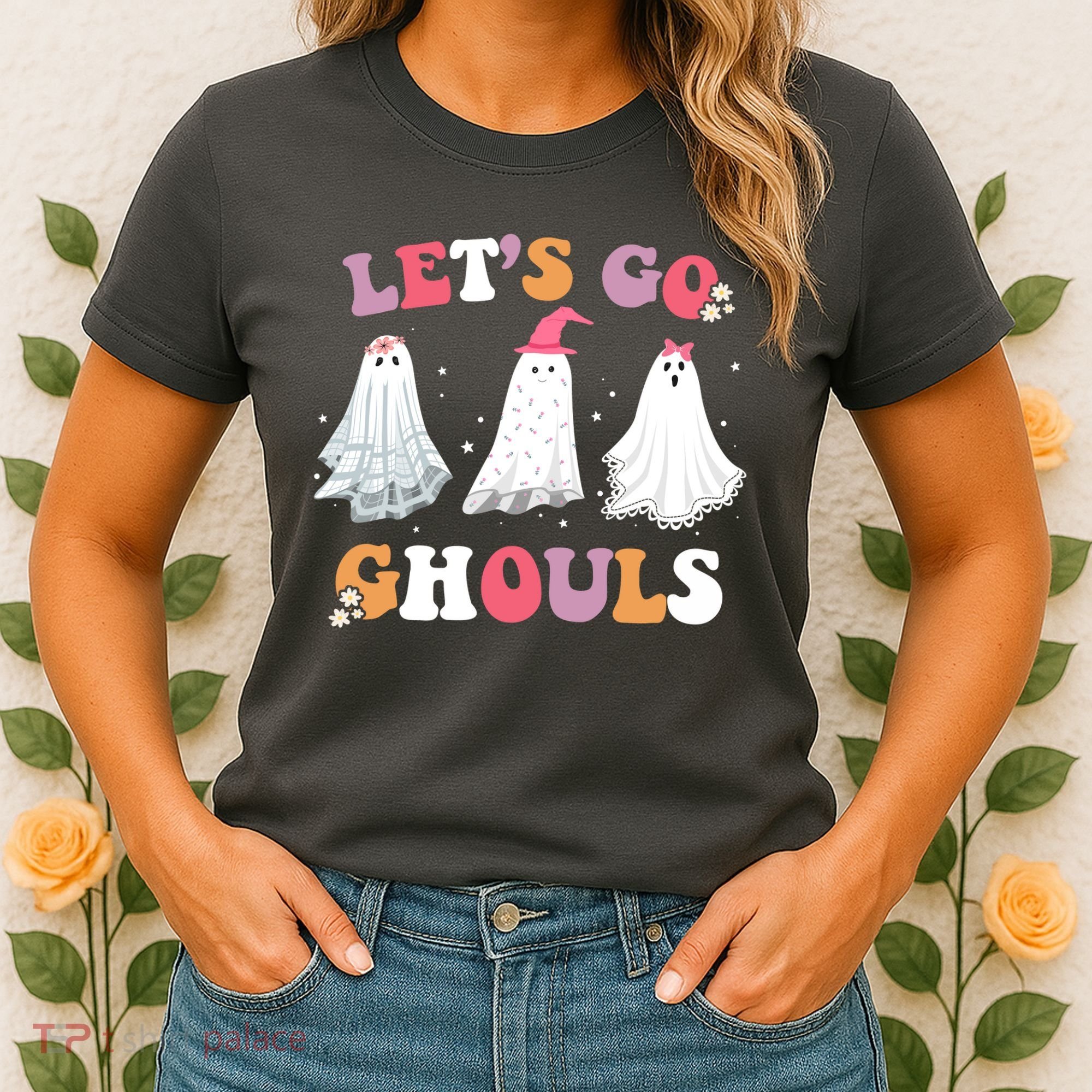 Lets Go Ghouls Cute Halloween Girl Squad Women's T-Shirt