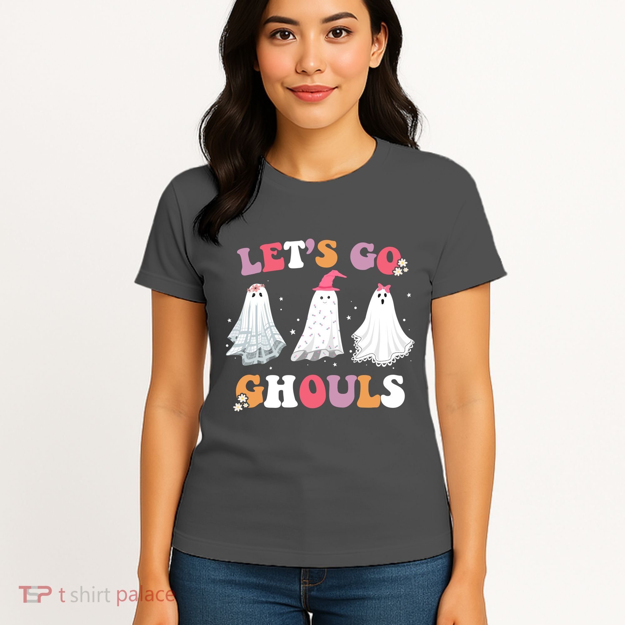 Lets Go Ghouls Cute Halloween Girl Squad Women's T-Shirt