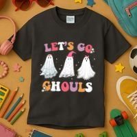 Lets Go Ghouls Cute Halloween Girl Squad Kids T-Shirt thumb 3