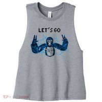 Let's Go Gorilla Gamer Meme Women's Racerback Cropped Tank thumb 0