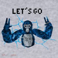 Let's Go Gorilla Gamer Meme Women's Racerback Cropped Tank thumb 2