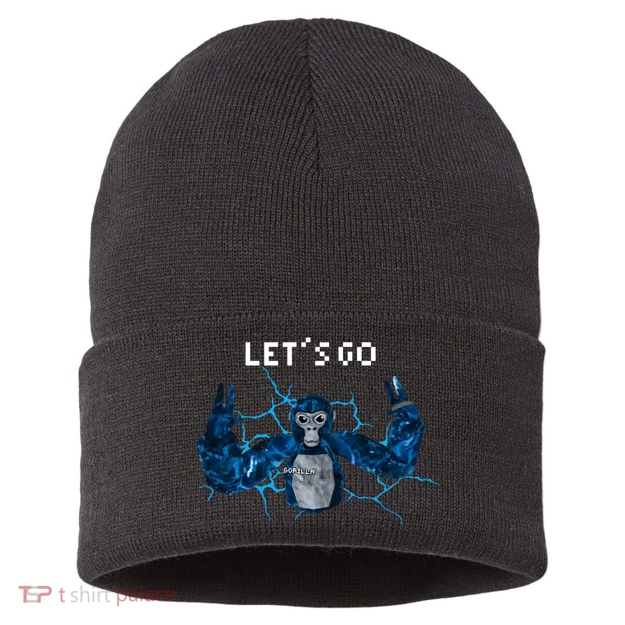 Let's Go Gorilla Gamer Meme Sustainable Knit Beanie
