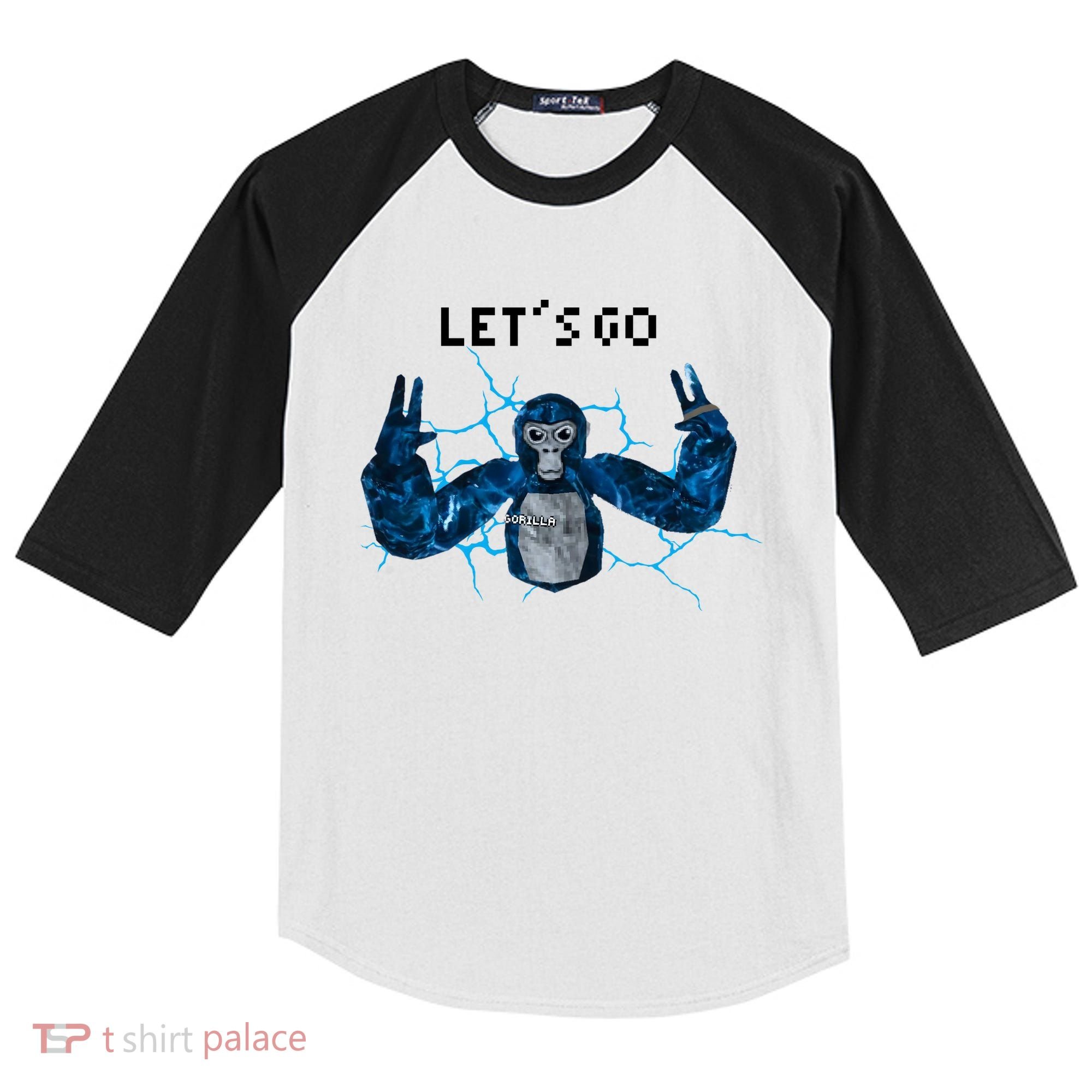 Let's Go Gorilla Gamer Meme Kids Colorblock Raglan Jersey