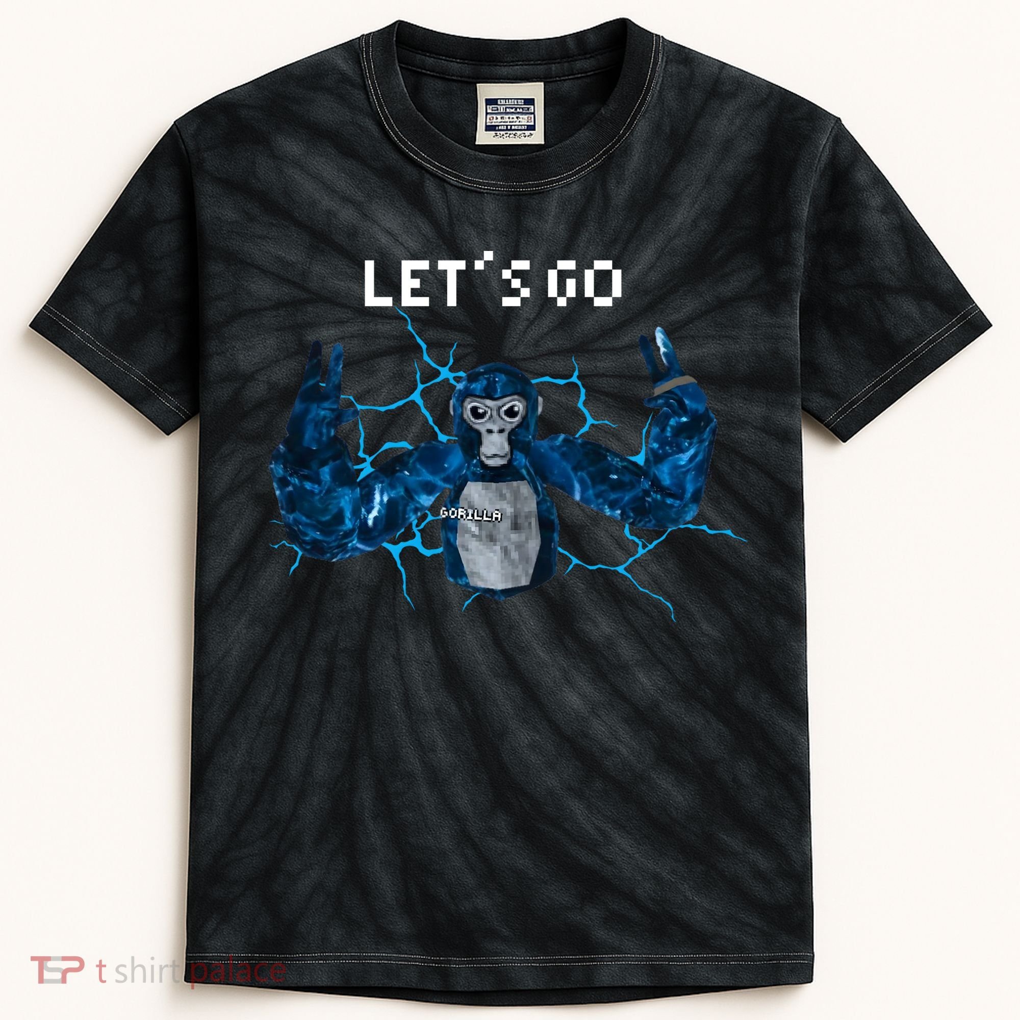Let's Go Gorilla Gamer Meme Kids Tie-Dye T-Shirt