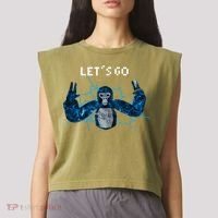Let's Go Gorilla Gamer Meme Garment-Dyed Women's Muscle Tee thumb 2