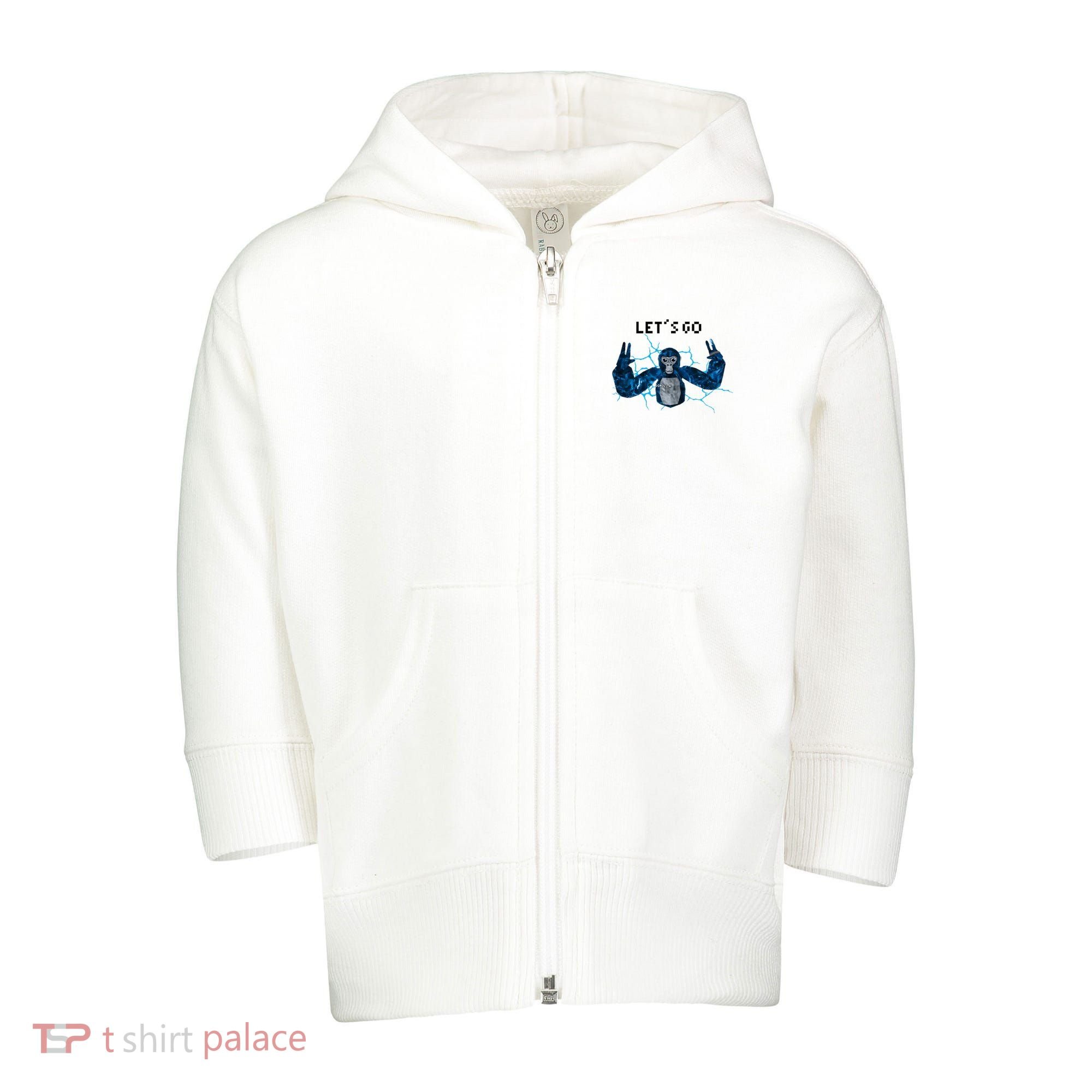 Let's Go Gorilla Gamer Meme Toddler Zip Fleece Hoodie