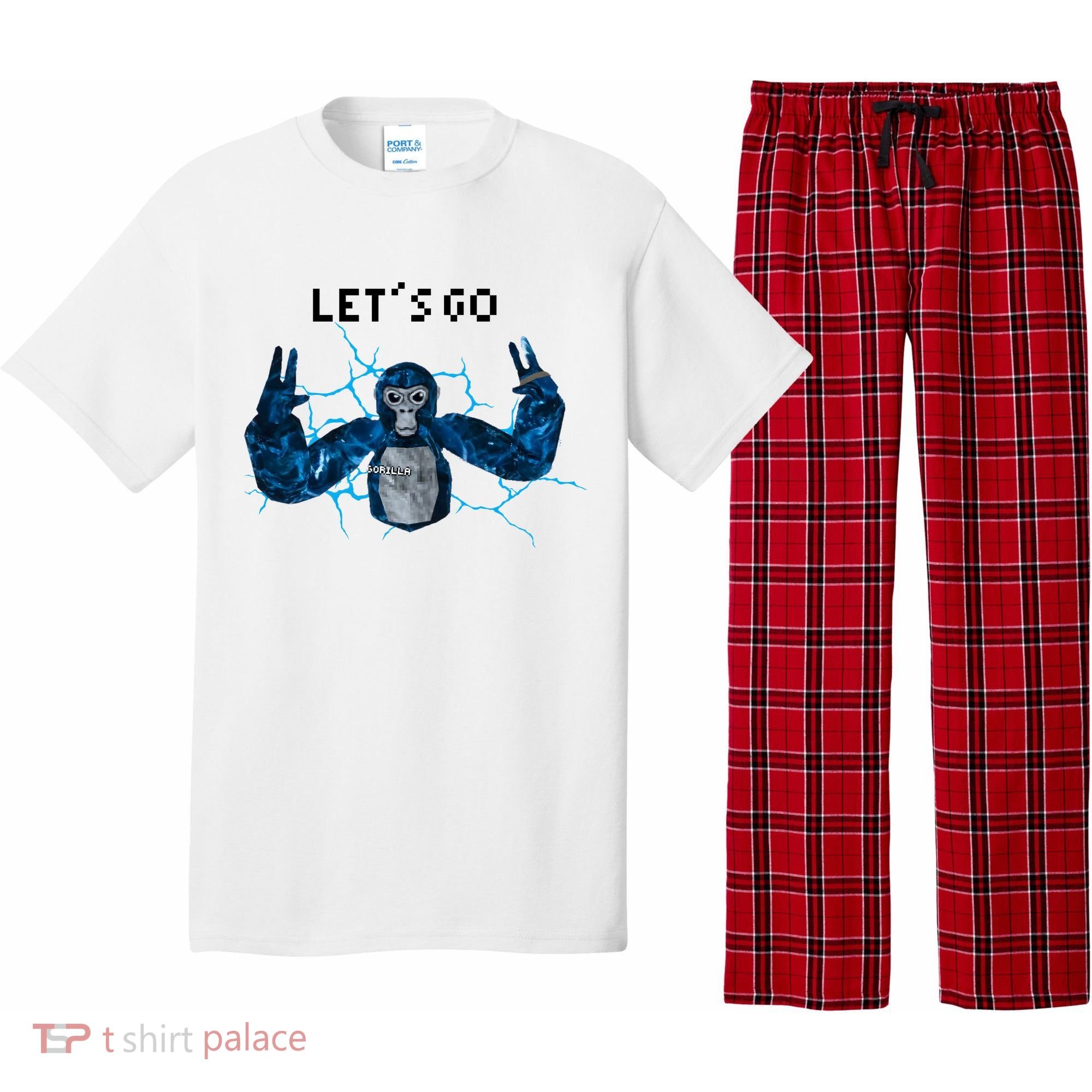 Let's Go Gorilla Gamer Meme Pajama Set