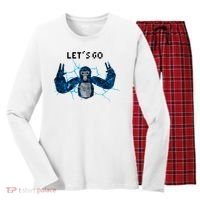Let's Go Gorilla Gamer Meme Women's Long Sleeve Flannel Pajama Set  thumb 0