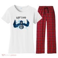 Let's Go Gorilla Gamer Meme Women's Flannel Pajama Set thumb 0