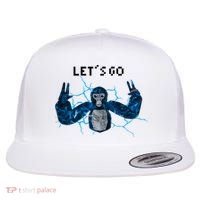 Let's Go Gorilla Gamer Meme Flat Bill Trucker Hat thumb 0