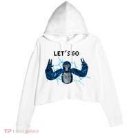 Let's Go Gorilla Gamer Meme Crop Fleece Hoodie thumb 0