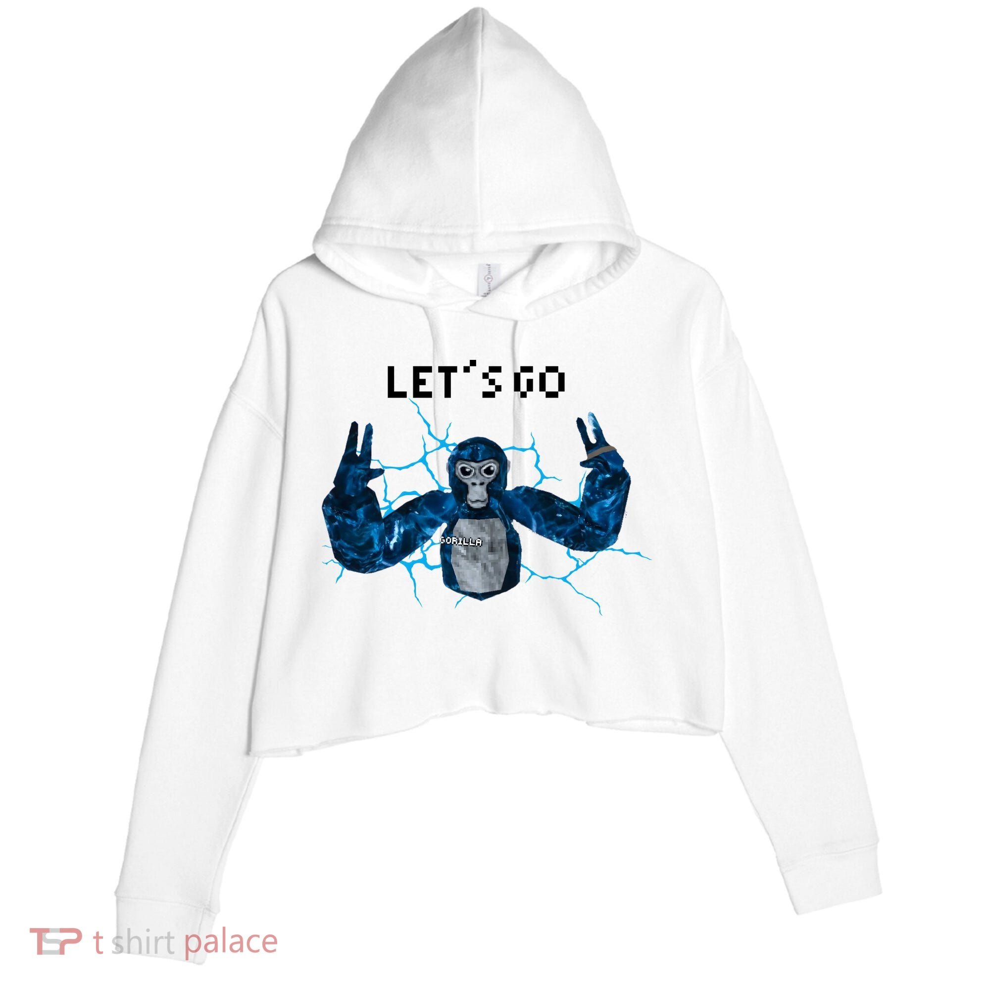 Let's Go Gorilla Gamer Meme Crop Fleece Hoodie