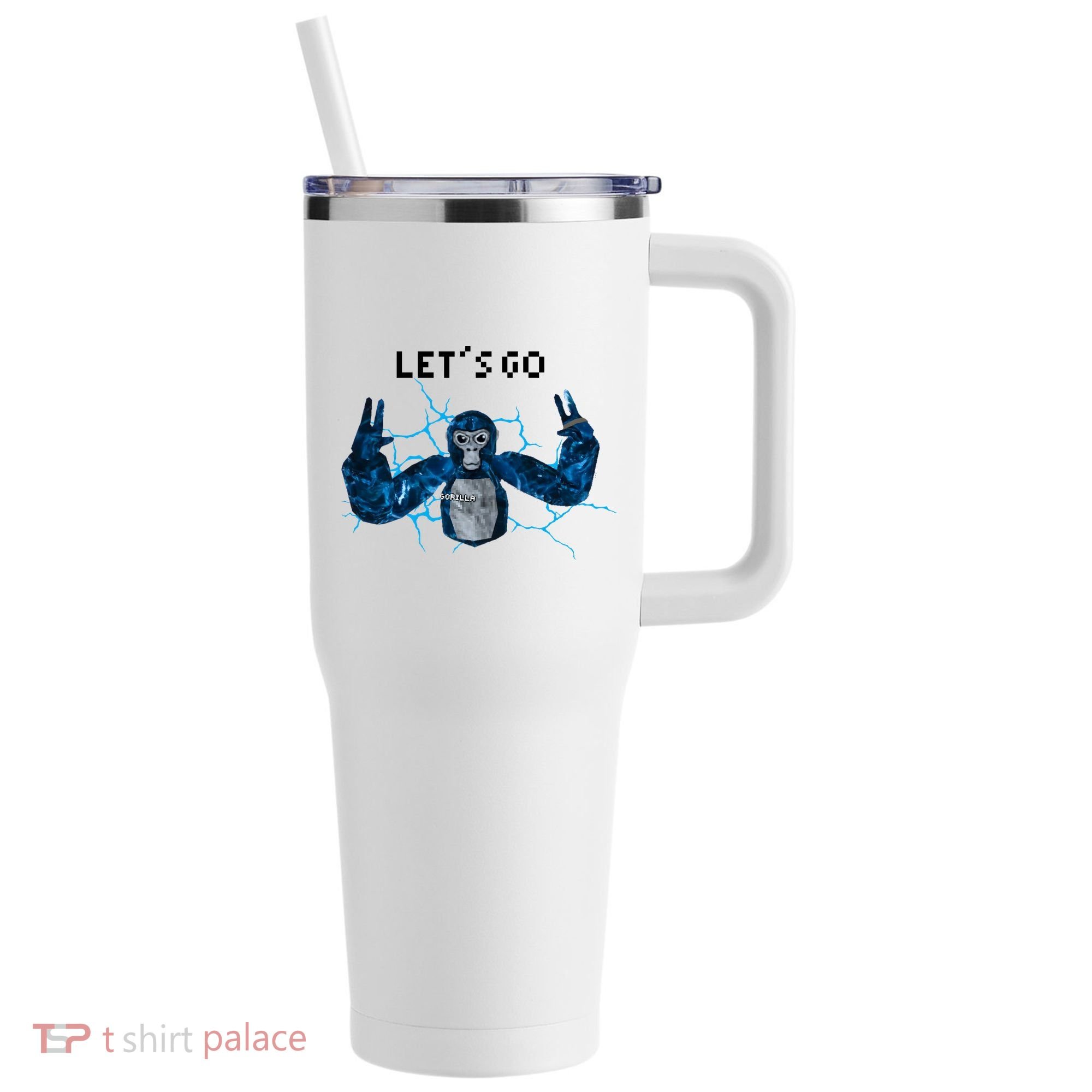 Let's Go Gorilla Gamer Meme 40oz Vacuum Insulated Stainless Steel Travel Tumbler