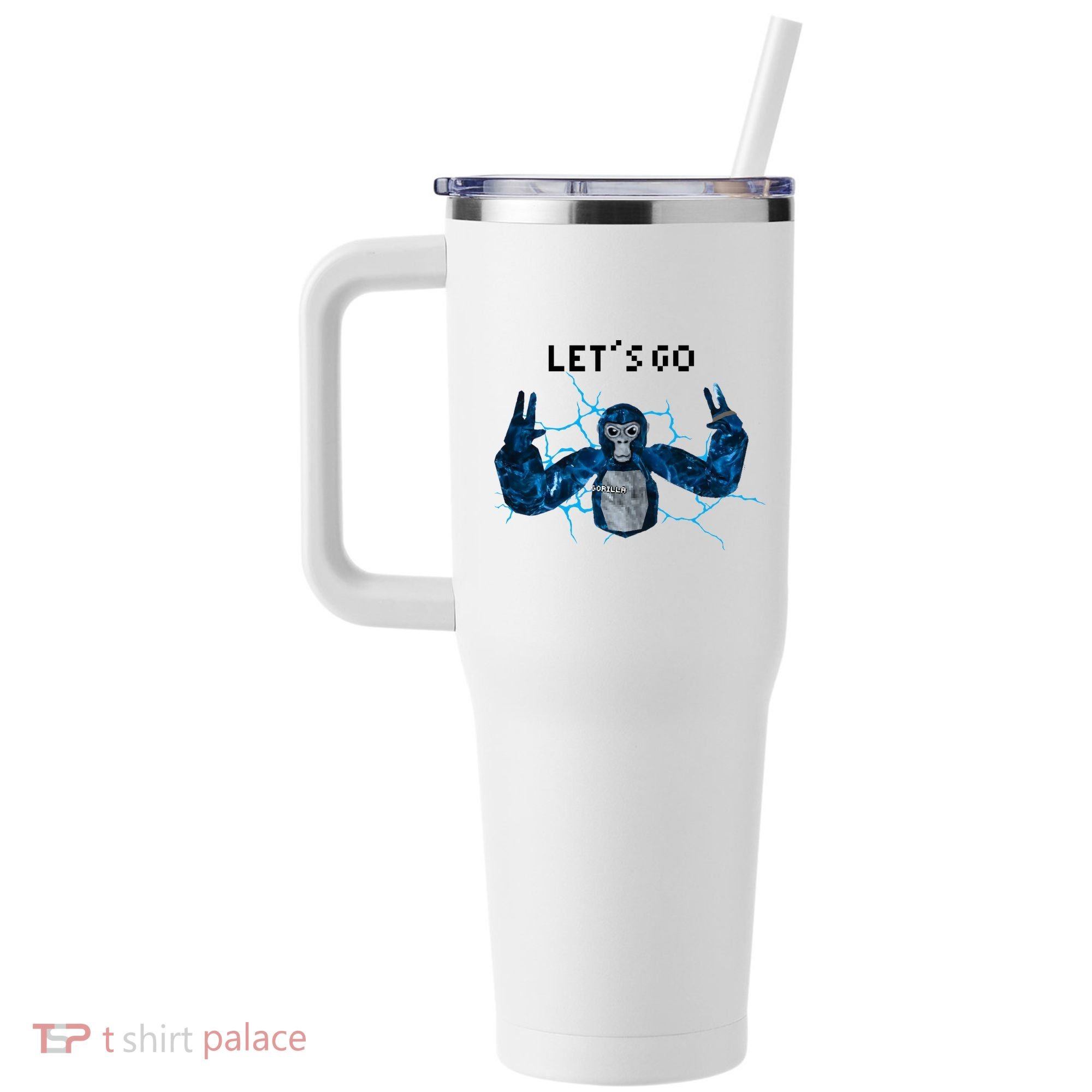 Let's Go Gorilla Gamer Meme 40oz Vacuum Insulated Stainless Steel Travel Tumbler