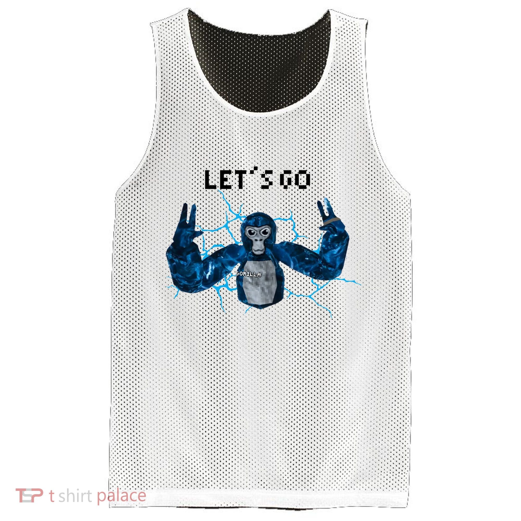 Let's Go Gorilla Gamer Meme Mesh Reversible Basketball Jersey Tank