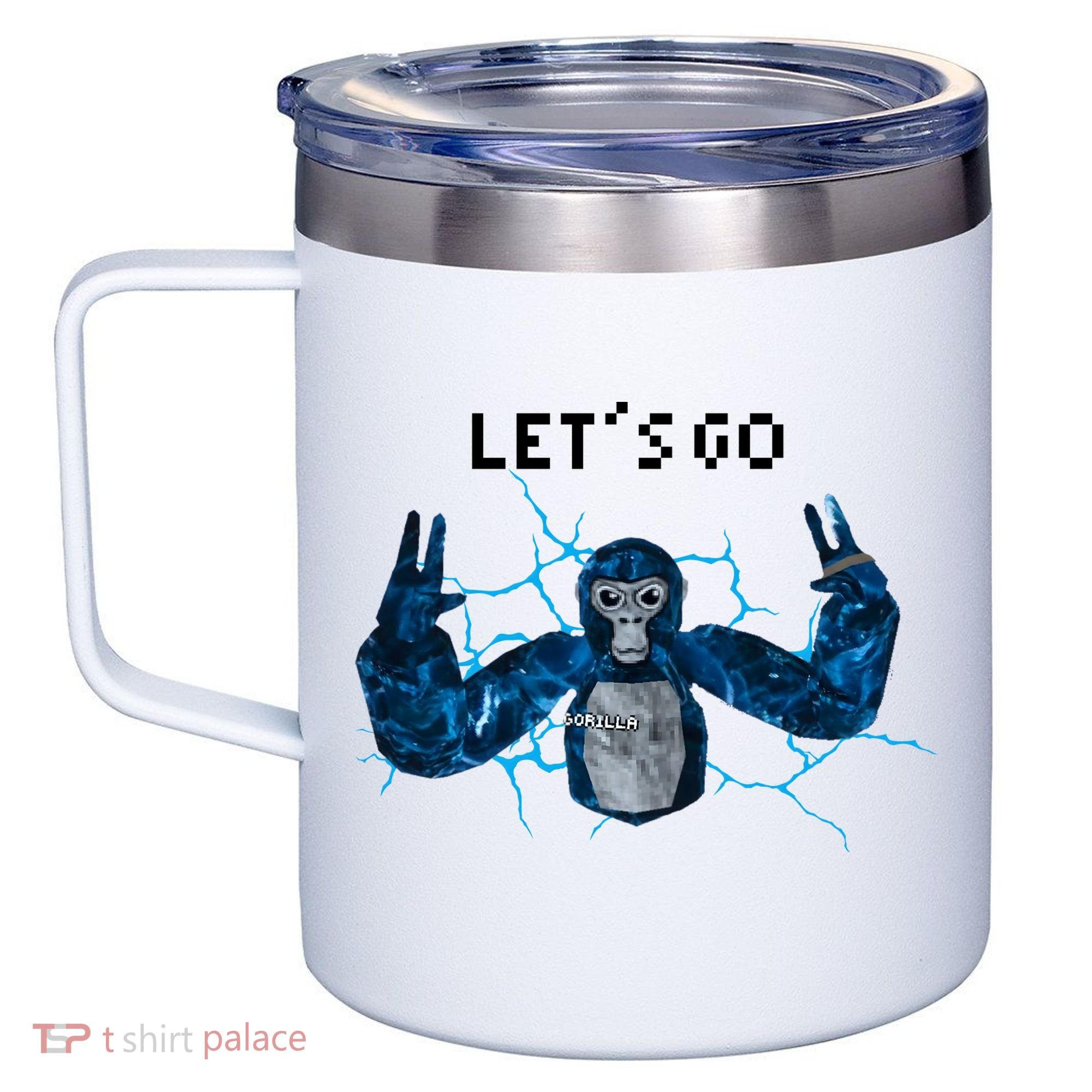 Let's Go Gorilla Gamer Meme 12oz Stainless Steel Coffee Mug