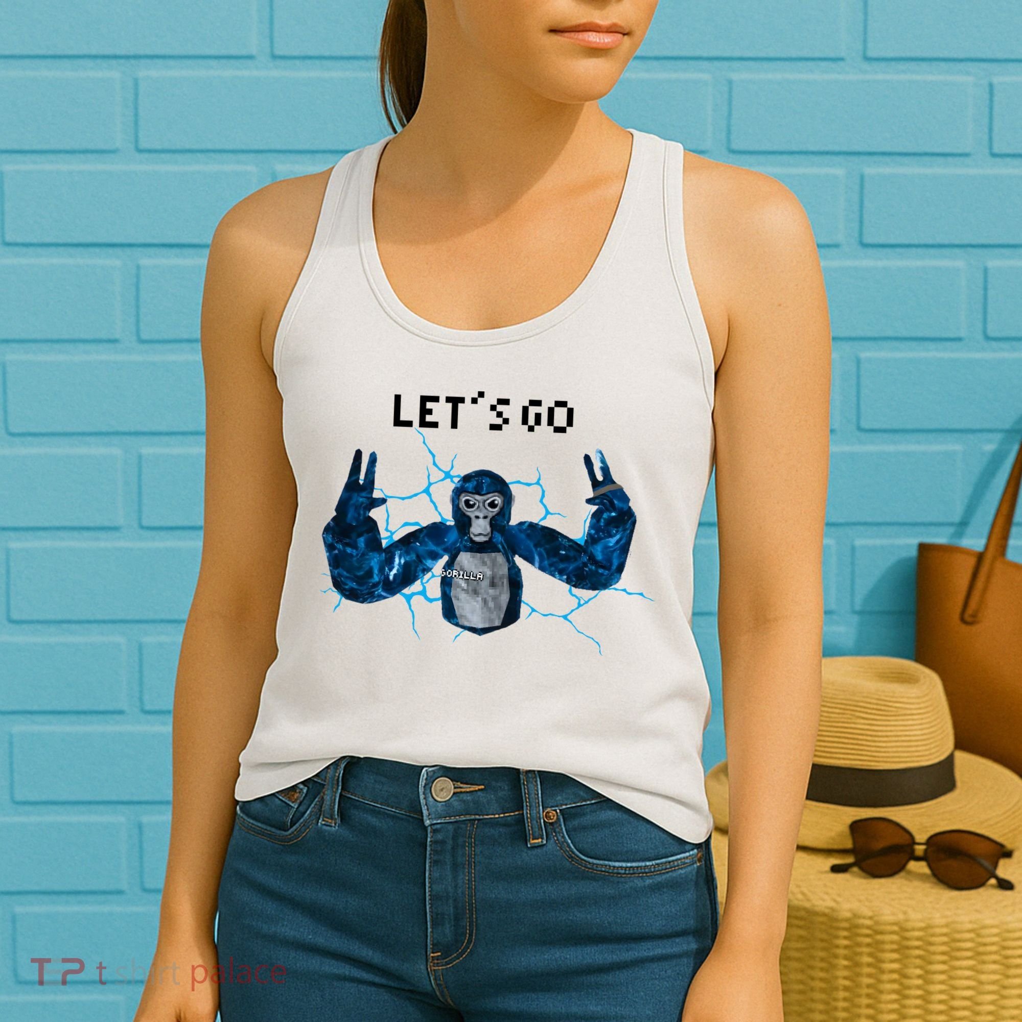 Let's Go Gorilla Gamer Meme Women's Tank Top