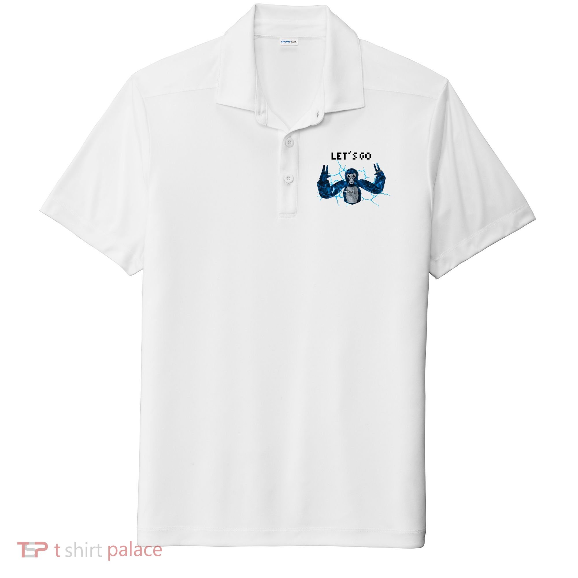 Let's Go Gorilla Gamer Meme Sport-Tek Posi-UV Pro Polo