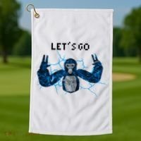 Let's Go Gorilla Gamer Meme Golf Towel thumb 1