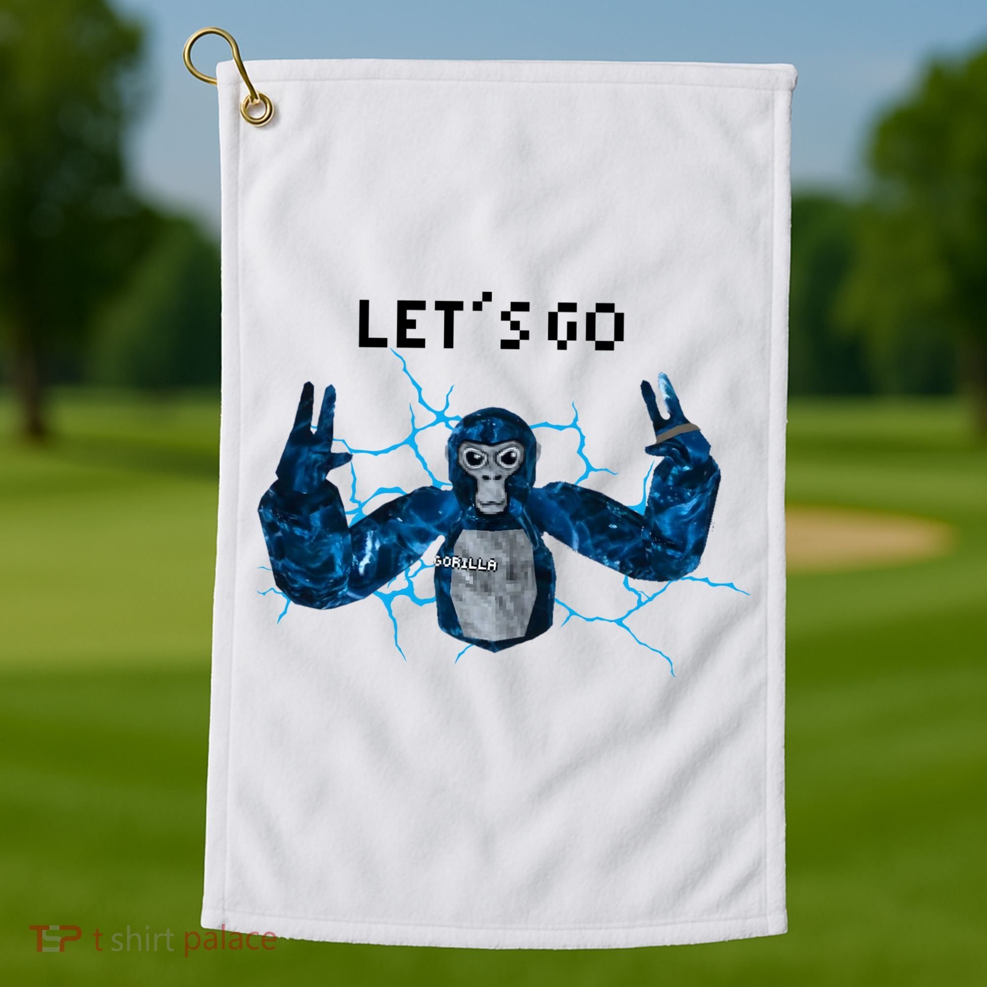 Let's Go Gorilla Gamer Meme Golf Towel