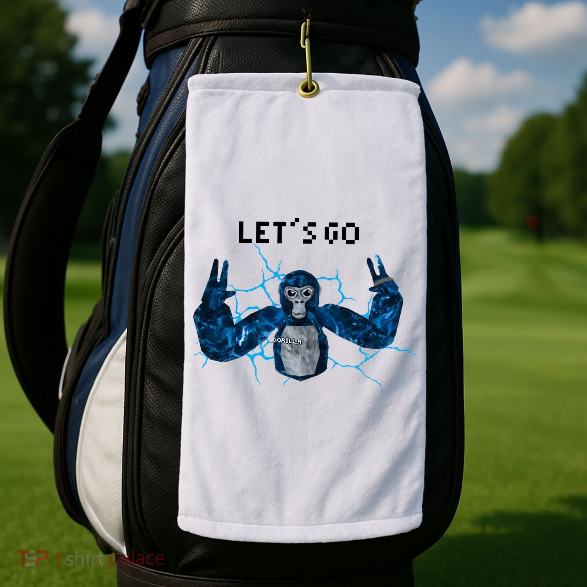 Let's Go Gorilla Gamer Meme Golf Towel