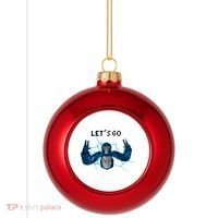 Let's Go Gorilla Gamer Meme Plastic Christmas Ball Ornament thumb 0