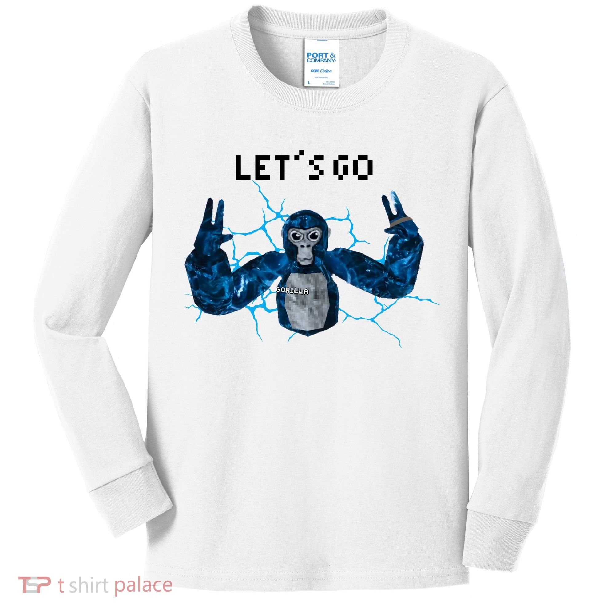 Let's Go Gorilla Gamer Meme Kids Long Sleeve Shirt