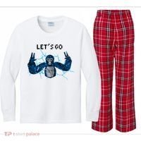 Let's Go Gorilla Gamer Meme Kids Long Sleeve Plaid Pajama Set thumb 0