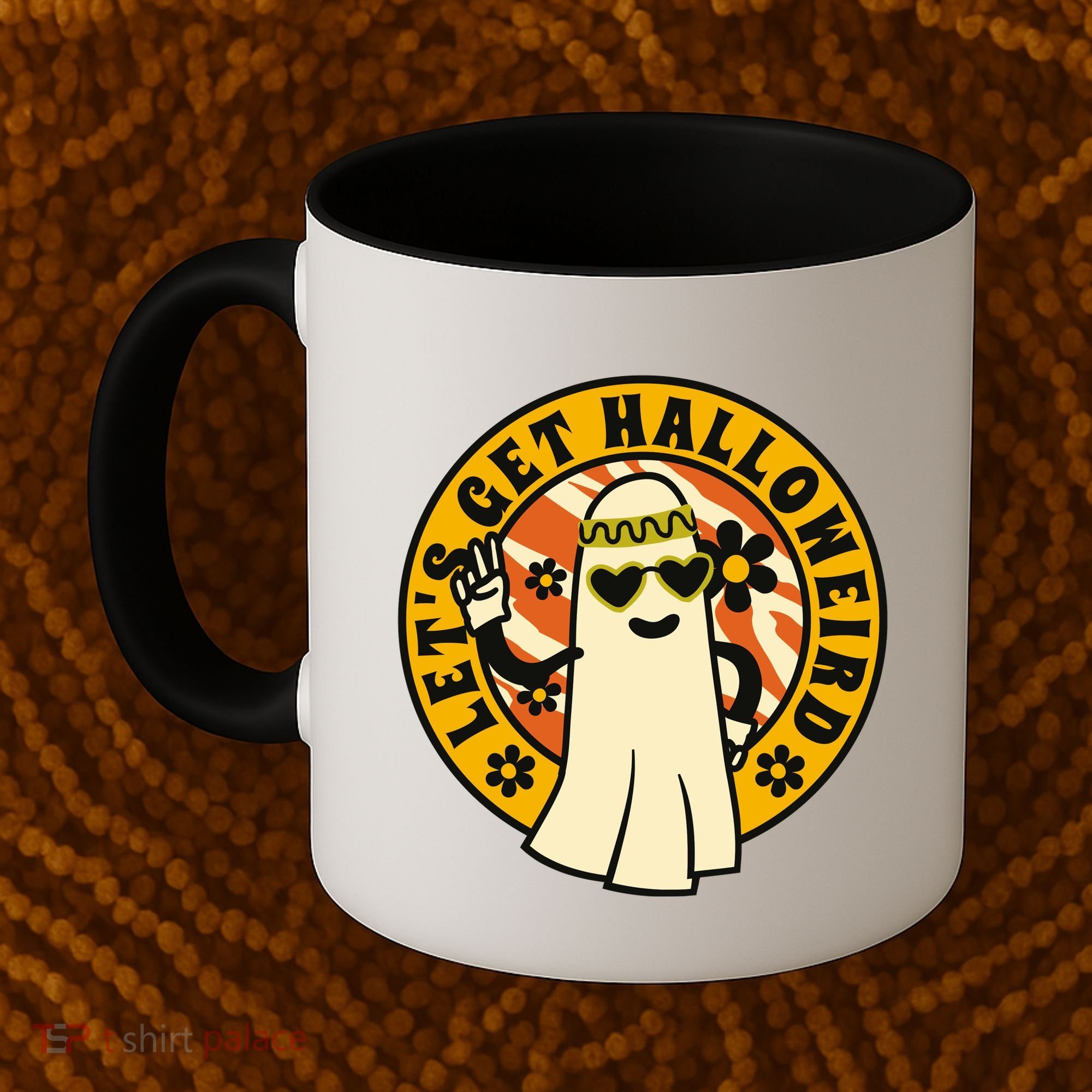 Let's Get Halloweird 60s Hippie Ghost Halloween Coffee Mug