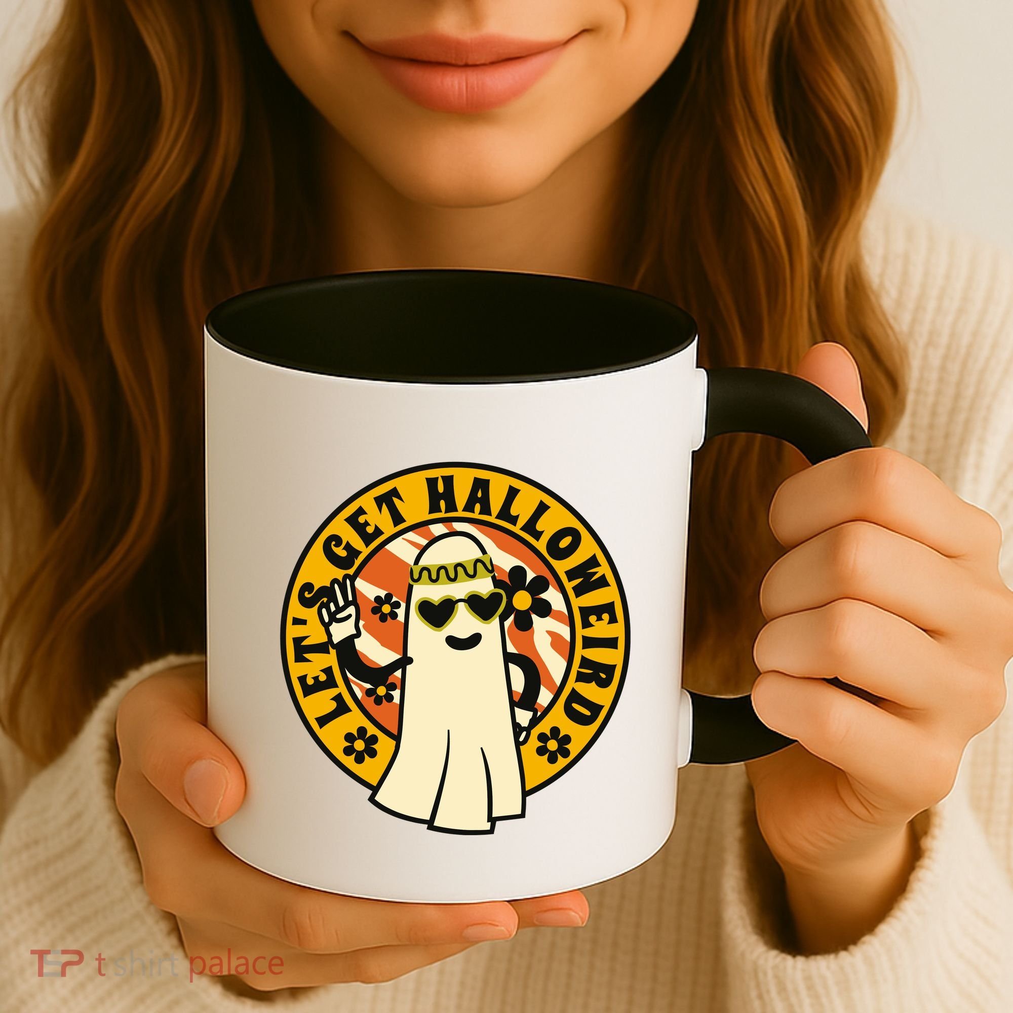 Let's Get Halloweird 60s Hippie Ghost Halloween Coffee Mug