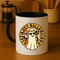 Let's Get Halloweird 60s Hippie Ghost Halloween Coffee Mug thumb 4